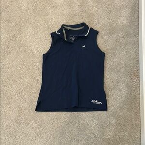 Adidas Navy Blue Sleeveless Polo Golf Shirt